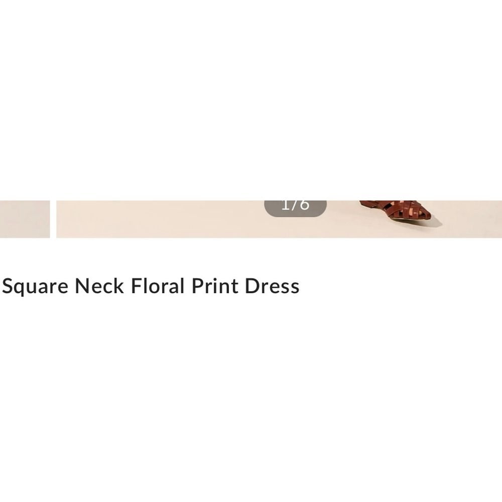 NWT COMMENSE Beige Floral Print Square Neck Maxi Dress S - Picture 6 of 6
